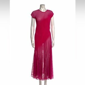 Alaïa Vibrant Pink Ribbed Dress
